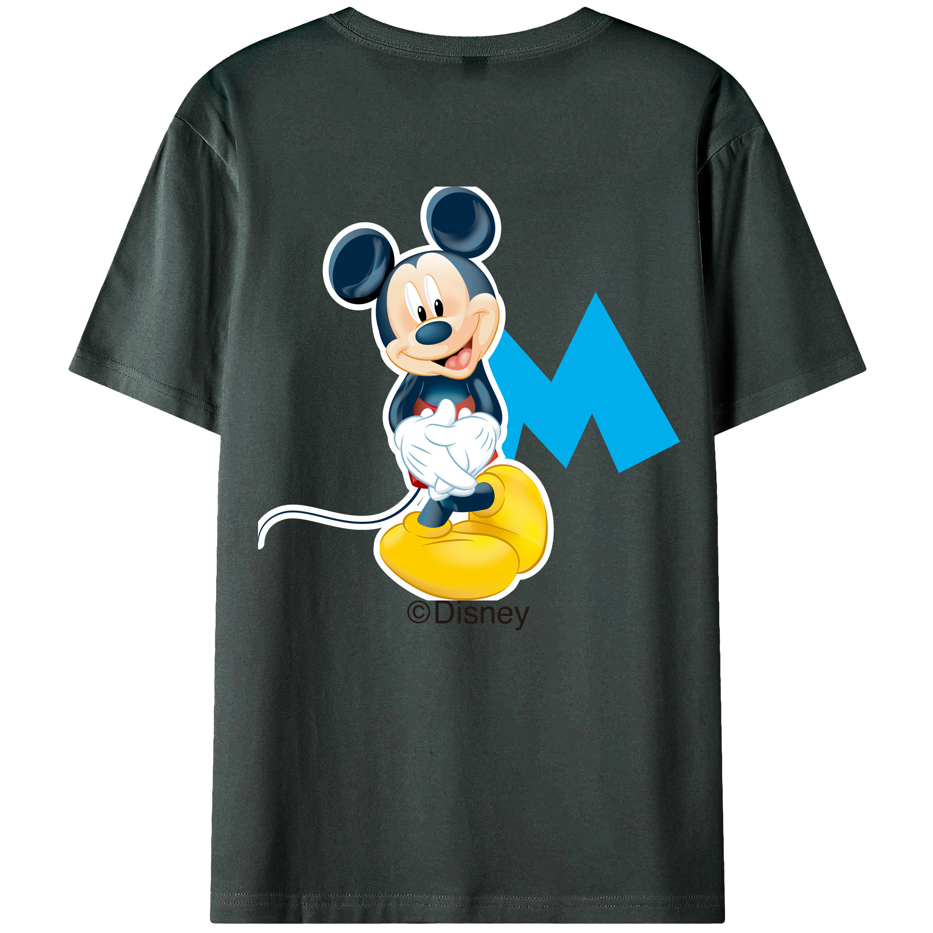 ミッキーマウス Mickey Mouse 綿100％ メンズ半袖Tシャツ（バックプリント） 通気性